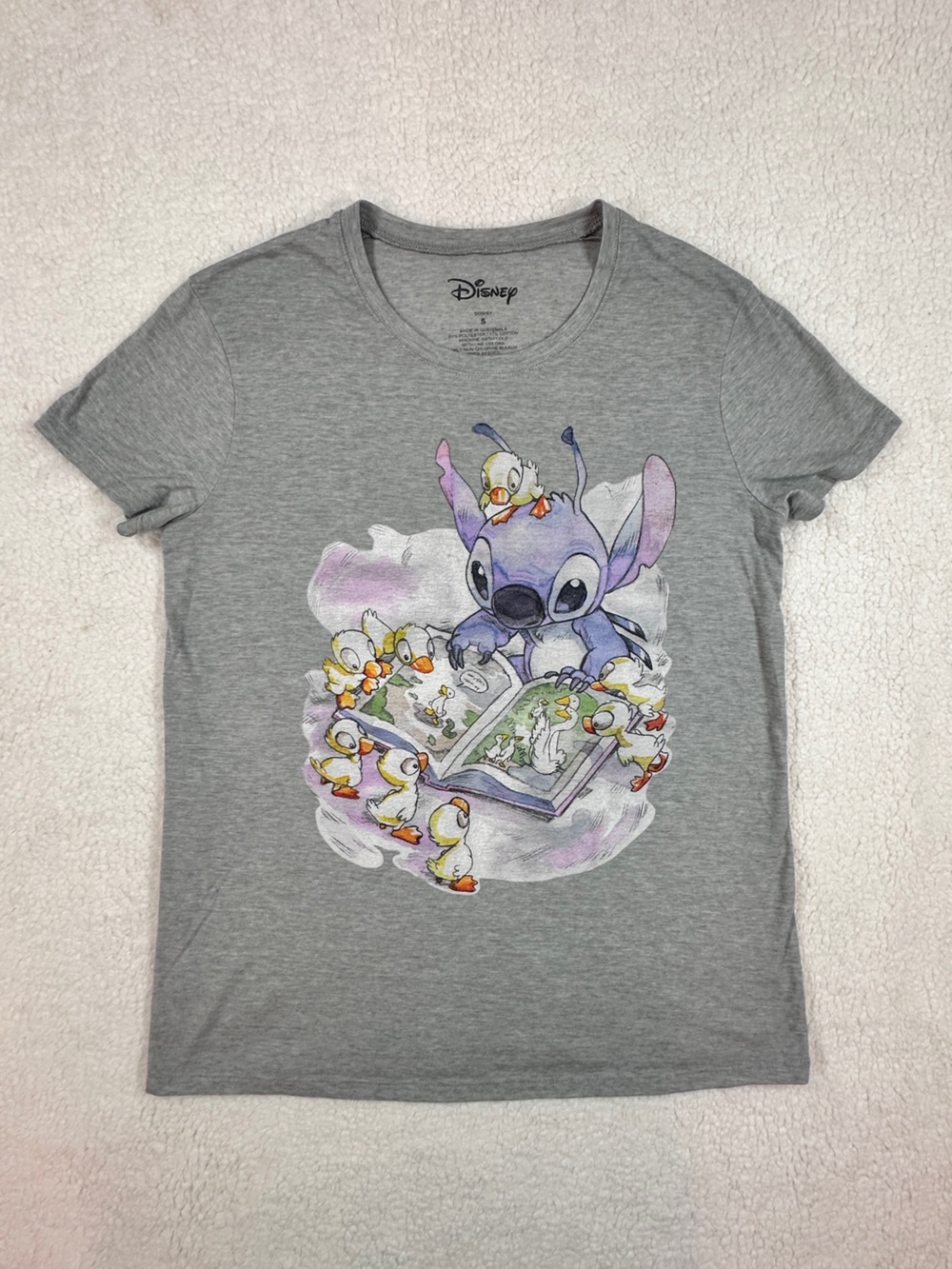Disney Lilo & Stitch Light Gray Tee Small